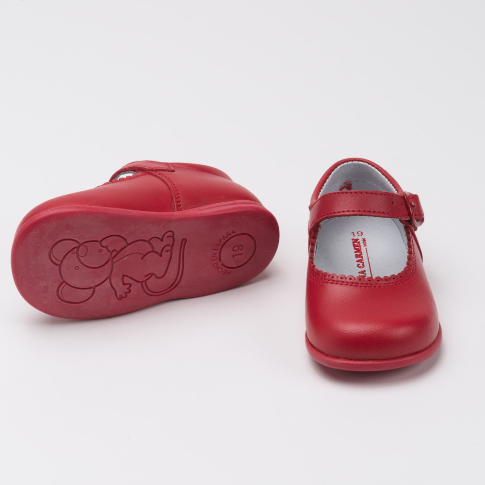 Mary Janes en cuir avec semelle