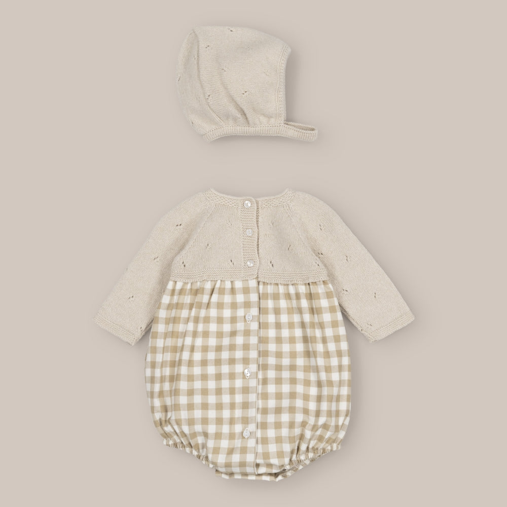 romper Cashmere with Bonnet