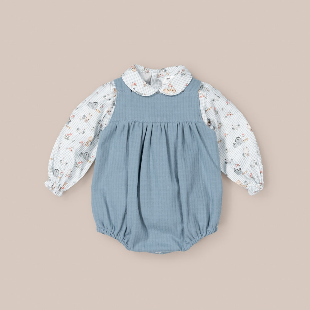 Set dungaree Baby Blue Farm