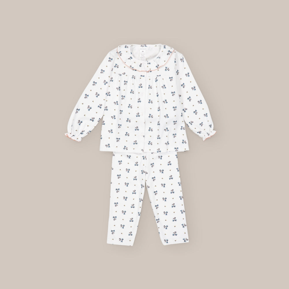 2-teiliger Pyjama aus Baumwolle mit Eichelrüschen