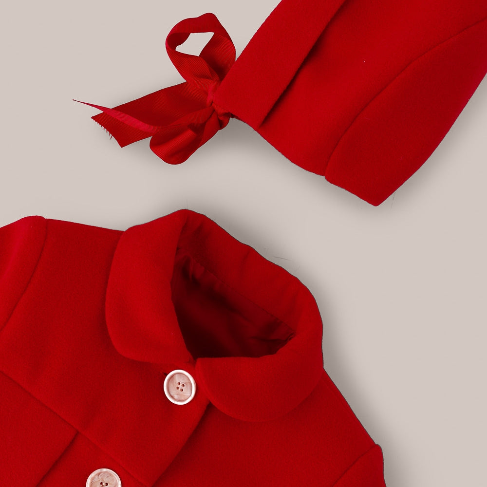 Cappotto in stoffa Ragazza con Cuffietta Pala