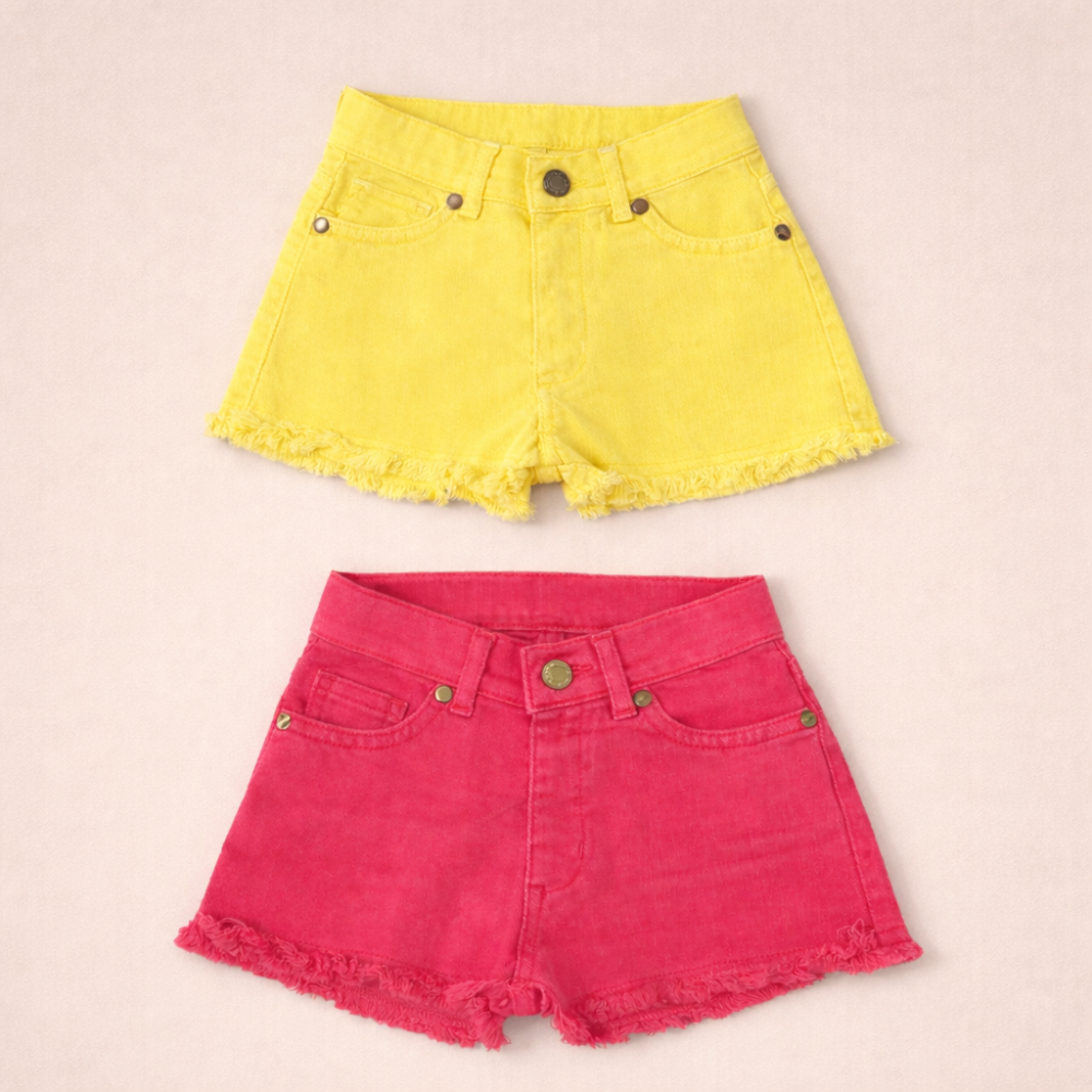 Shorts con frange a cuore