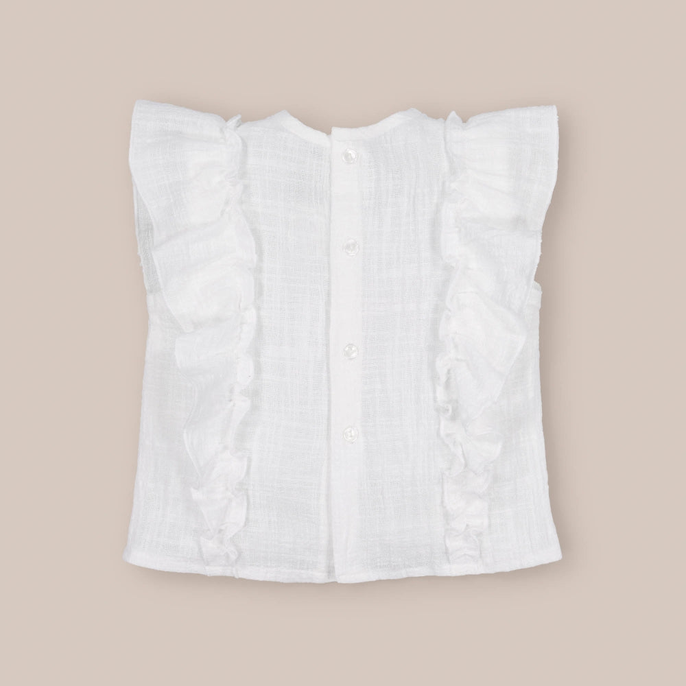 Bluse mit Webrüschen