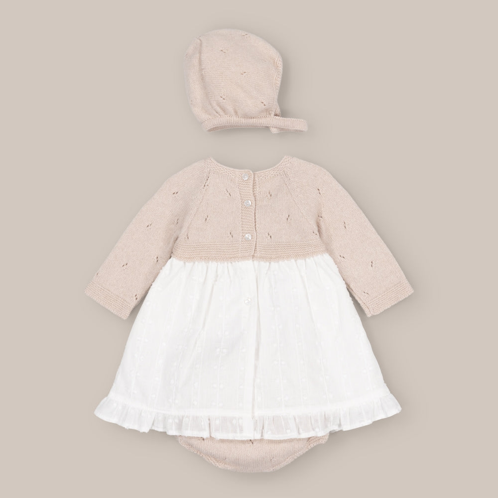 baby dress set Cash with Bonnet