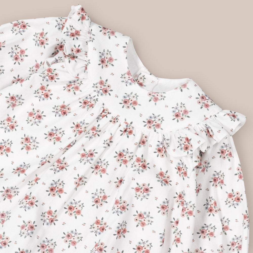 Vestido de bebê com tapa-fralda Baby Camelia