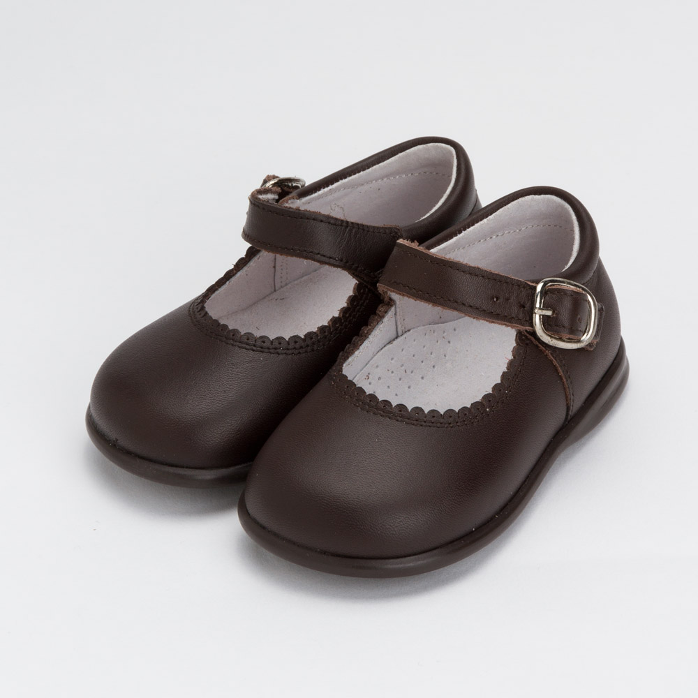 Mary Janes en cuir avec semelle