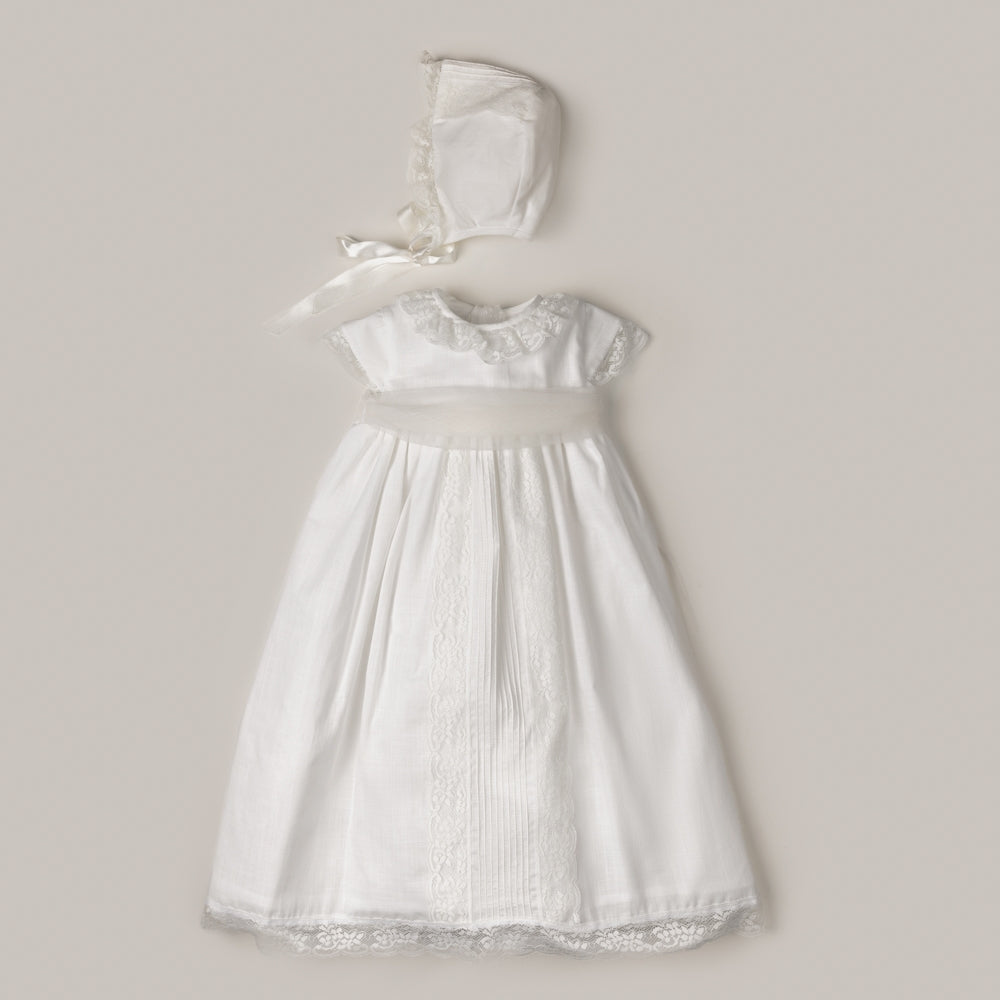 Long Baby Dress Of christening with Bonnet soul
