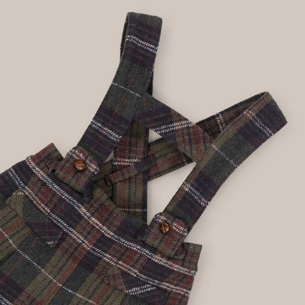 Pantalon à bretelles en tissu garçon