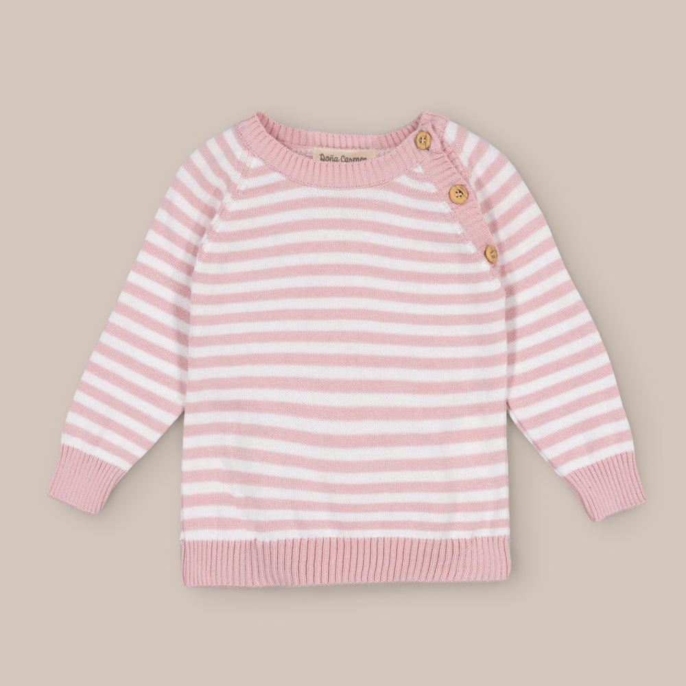 Mädchenpullover mit schmalen Streifen