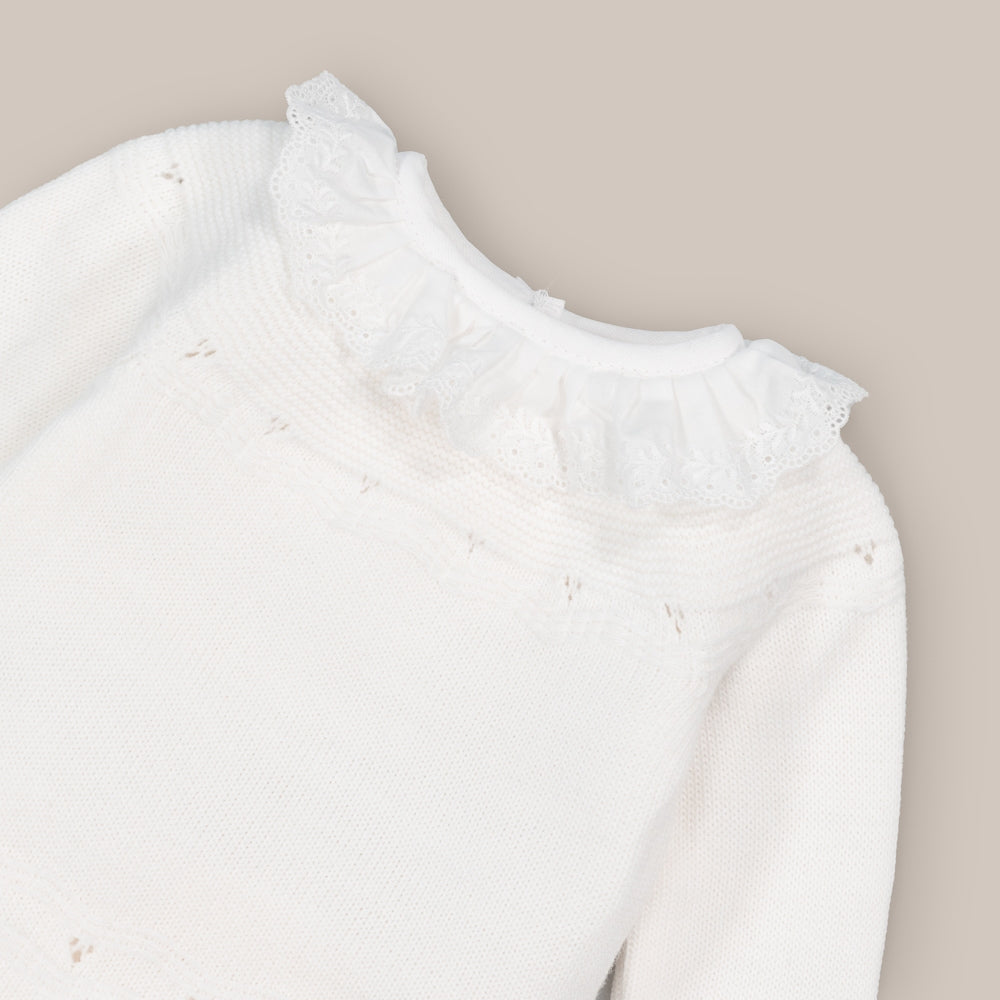 Conjunto Bebé Punto Puntilla Blanco