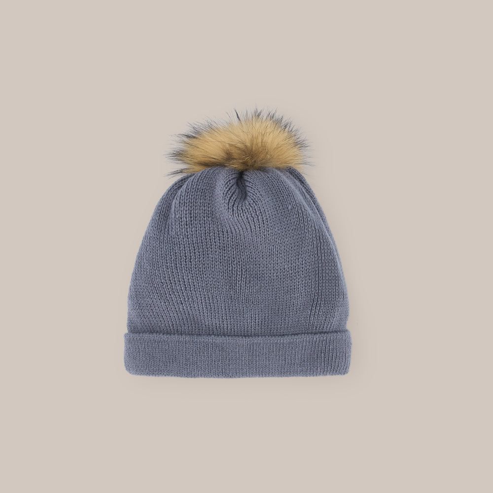 Gorro Lana Pompon Pelo