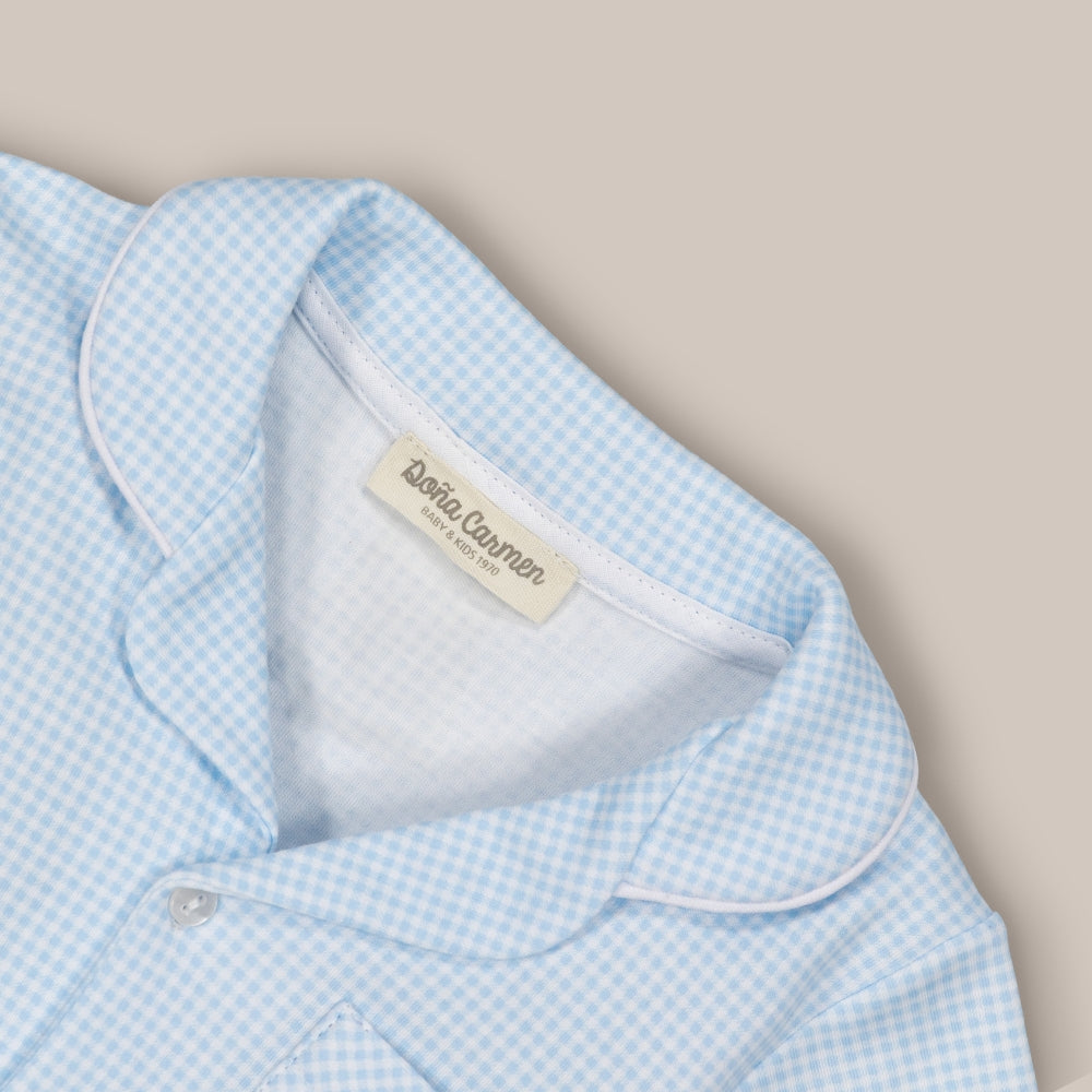 Pigiama corto in cotone Vichy