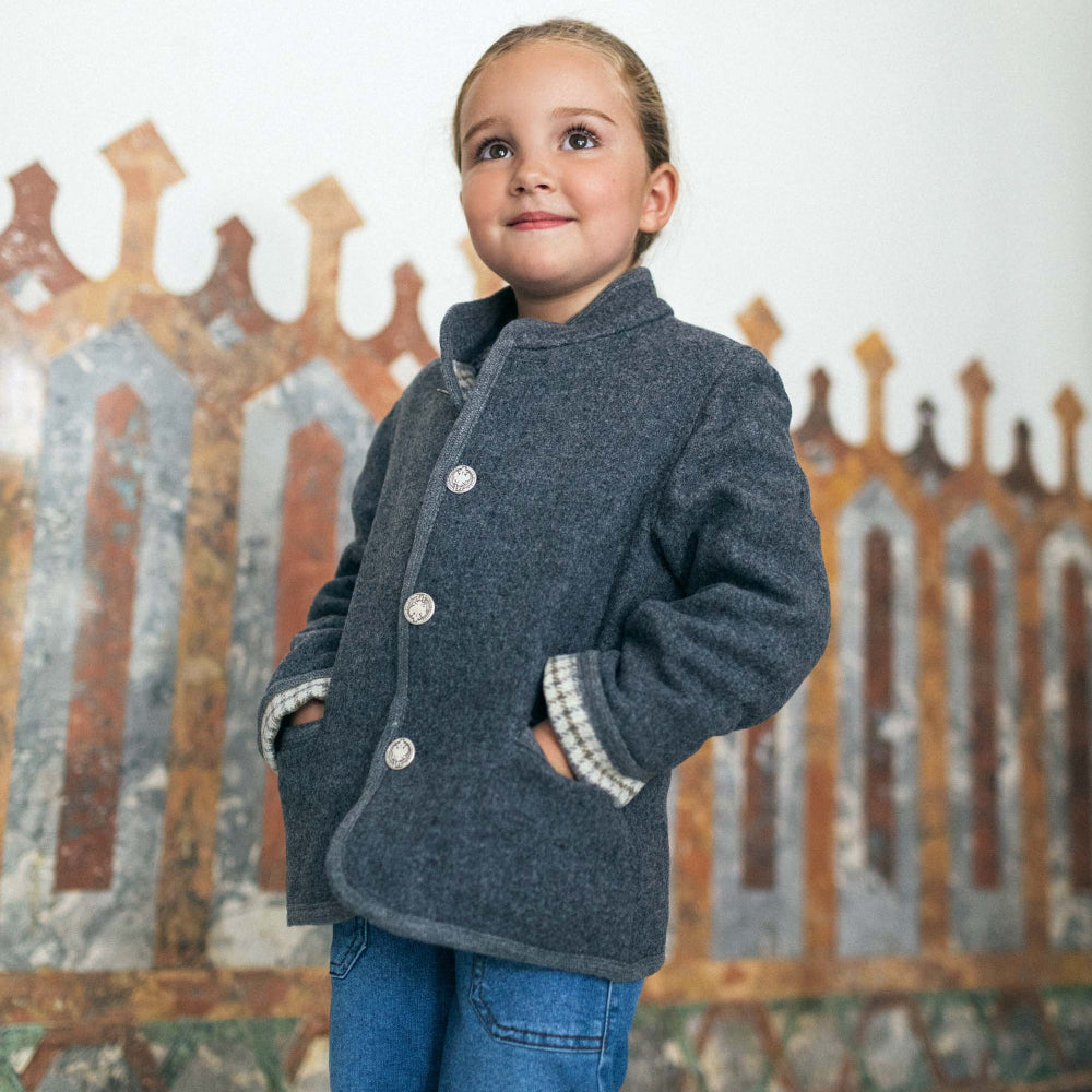 Chaqueton Austriaco Niño Cuadro Lanoso