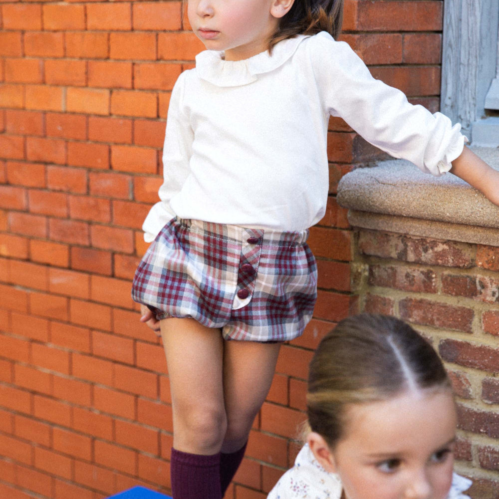Blouse à volants en coton fille