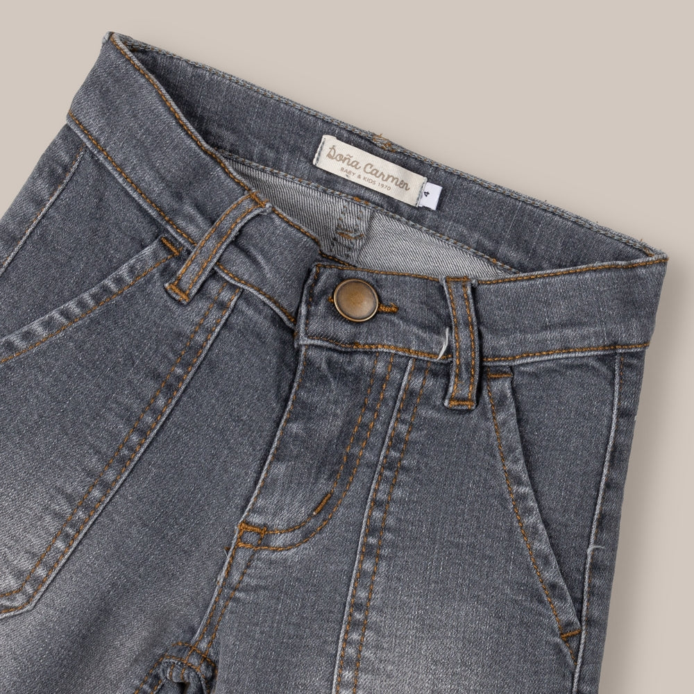 Pantalon Vaquero Niña Ancho Denim