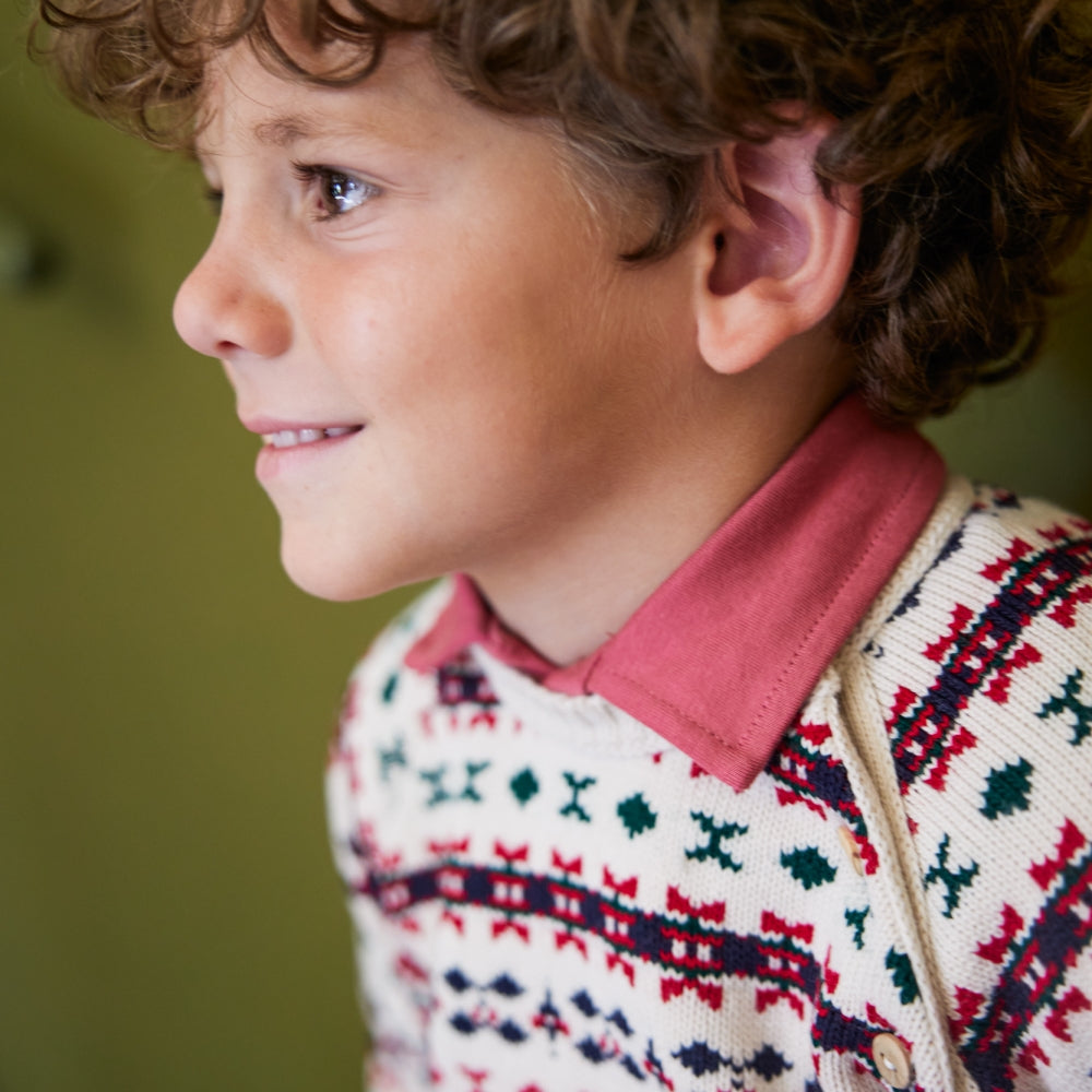 Camisola infantil com estampa grega