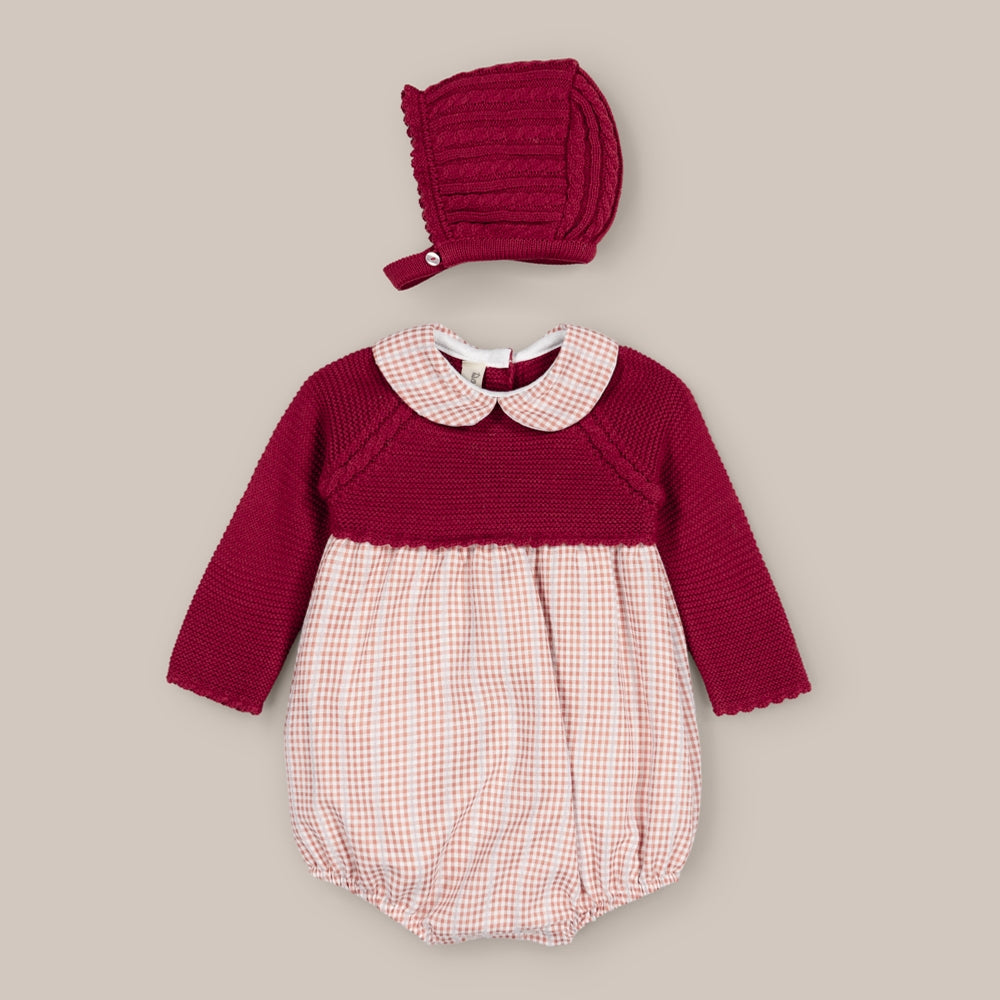 romper with Bonnet Marzipan