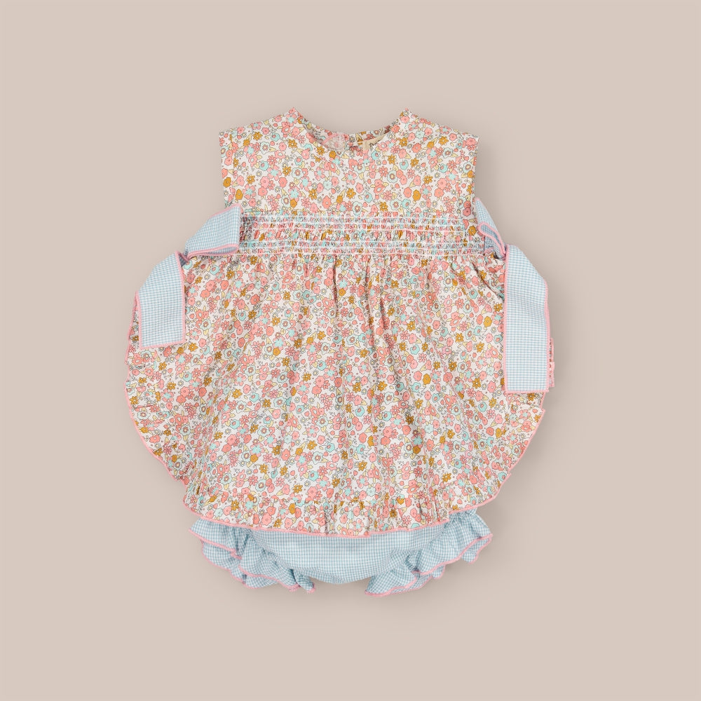 Ensemble robe et culotte pour bébé Arcs turquoise