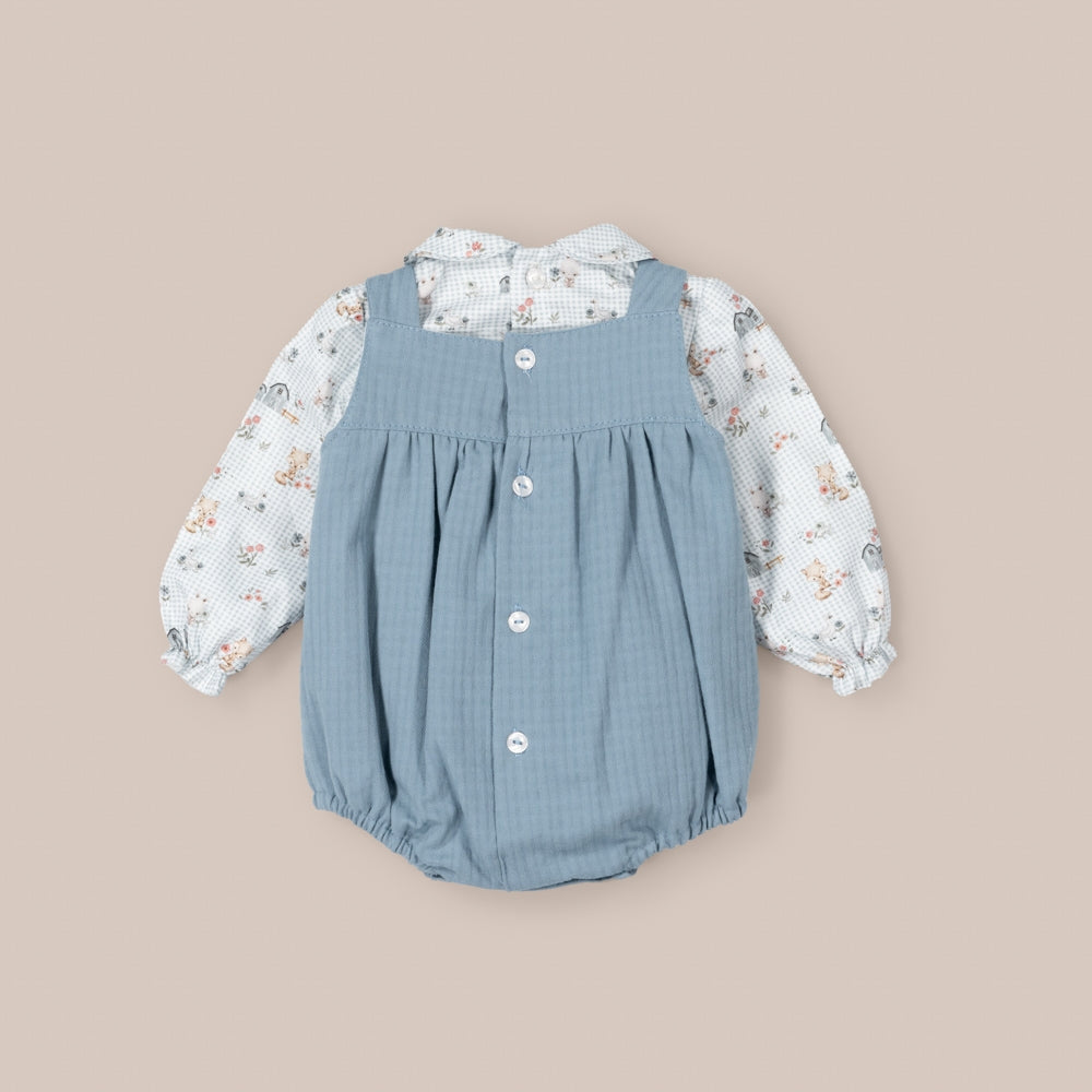 Set dungaree Baby Blue Farm