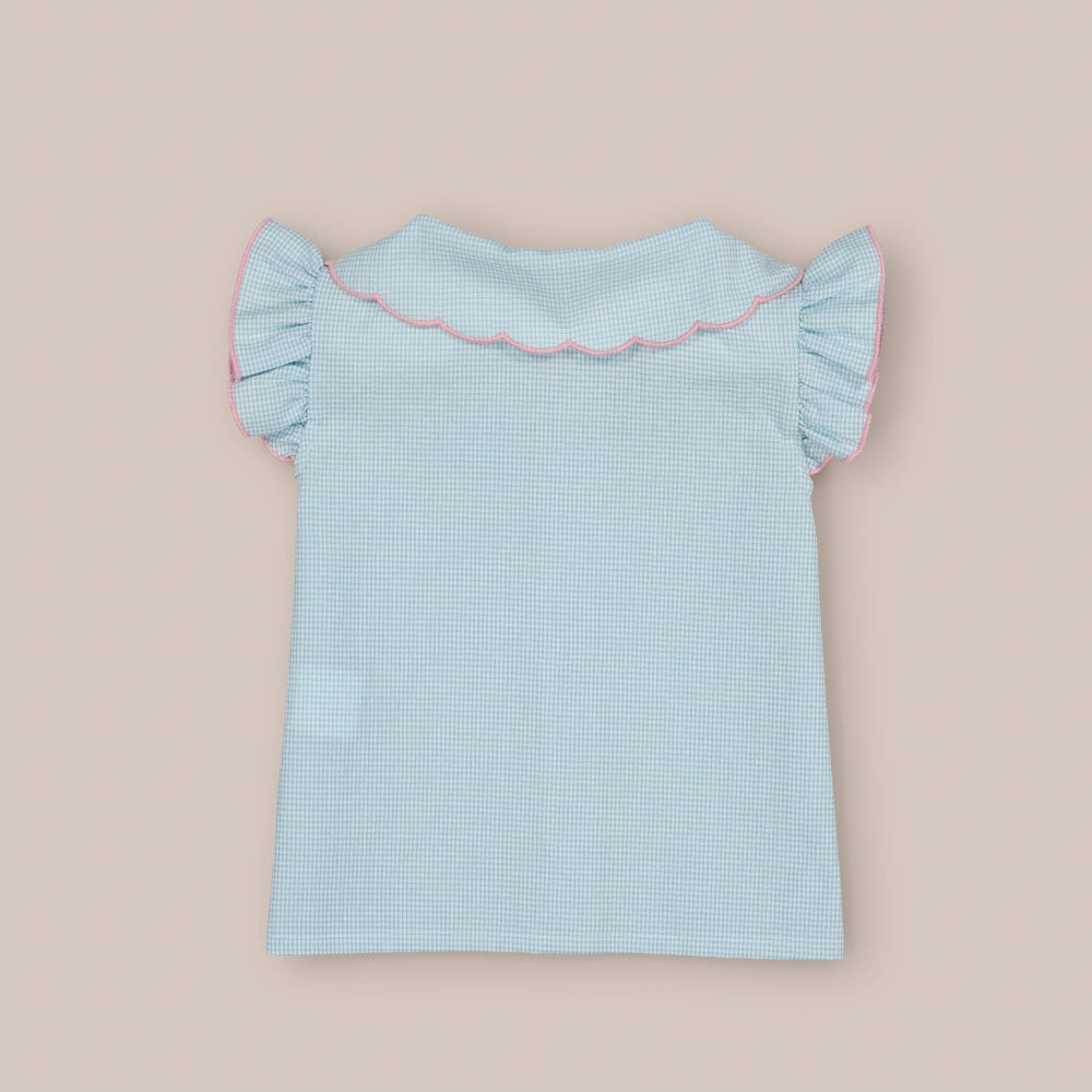 Turquoise Ruffle Blouse