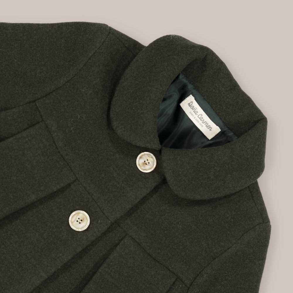 Abrigo Paño Niña Con Capota Pala