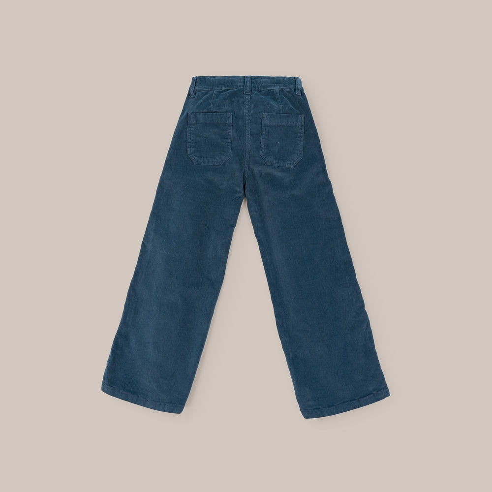 Pantalon Ancho Niña Cordouroy Azul