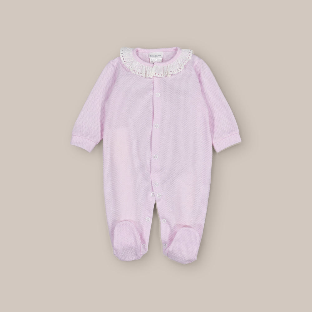 Pyjama mit Piqué-Ausschnitt