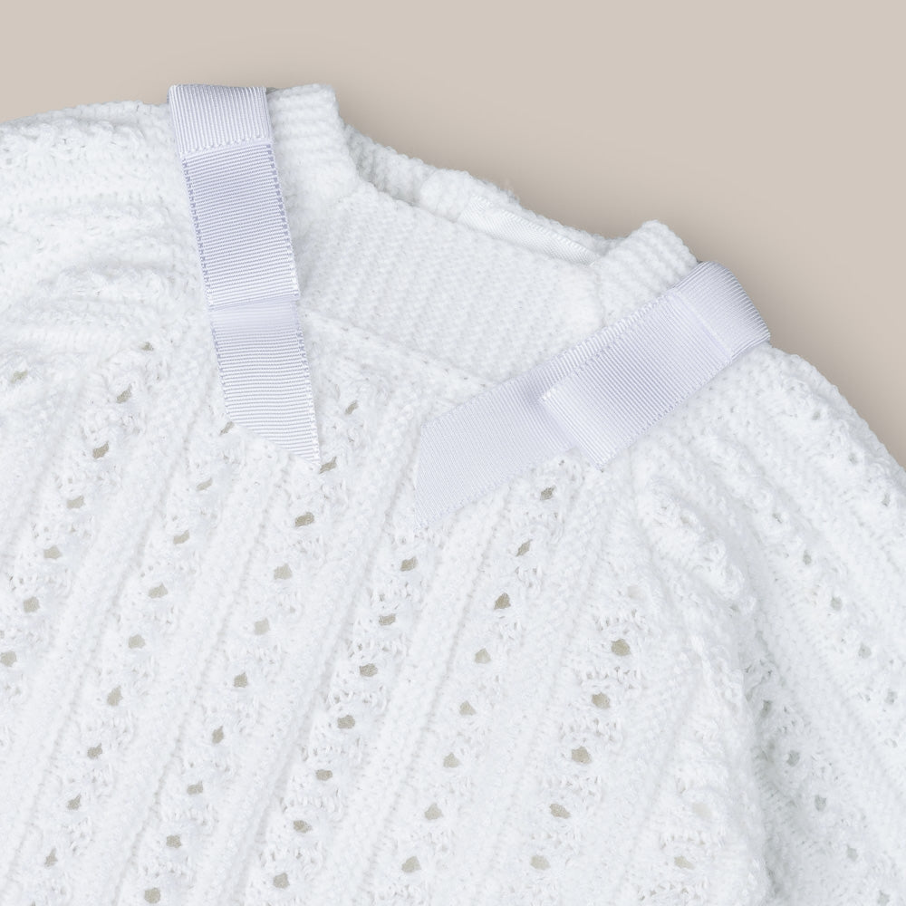 Pull bébé en laine géranium