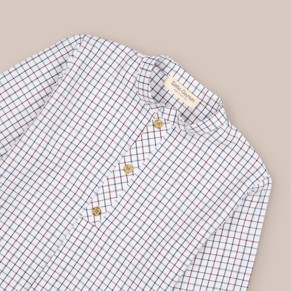 Mini camisa de xadrez para menino