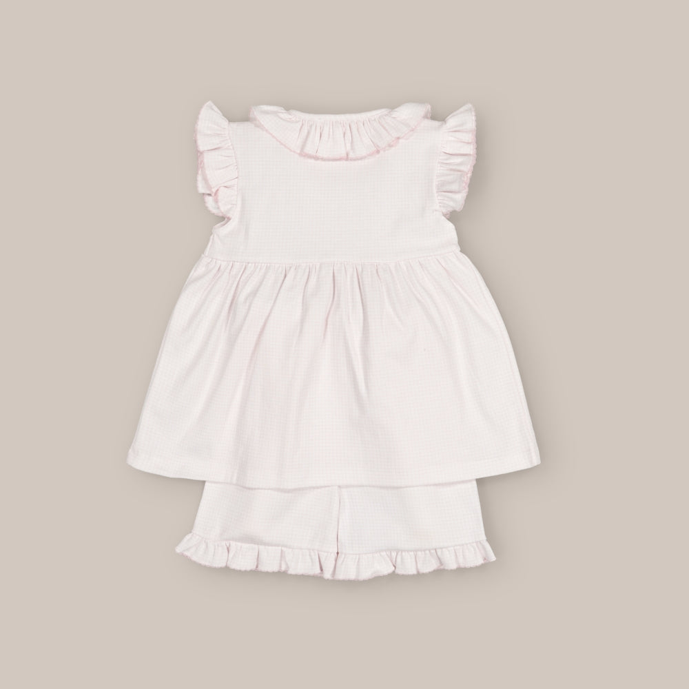Kurzer Pyjama aus Vichy-Baumwolle