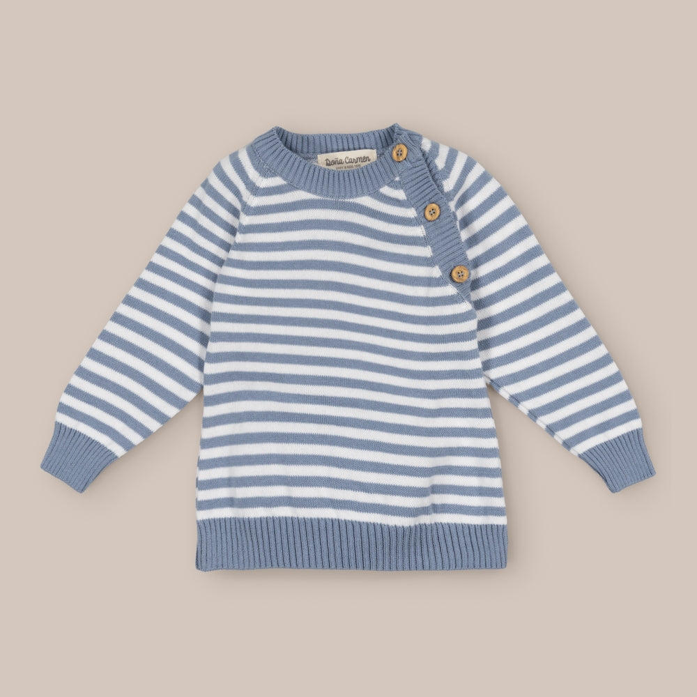 Mädchenpullover mit schmalen Streifen