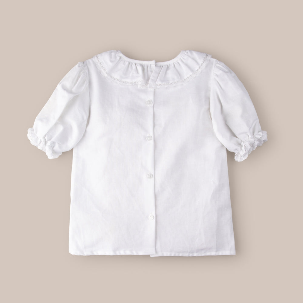 Girl's Provencal Linen Blouse