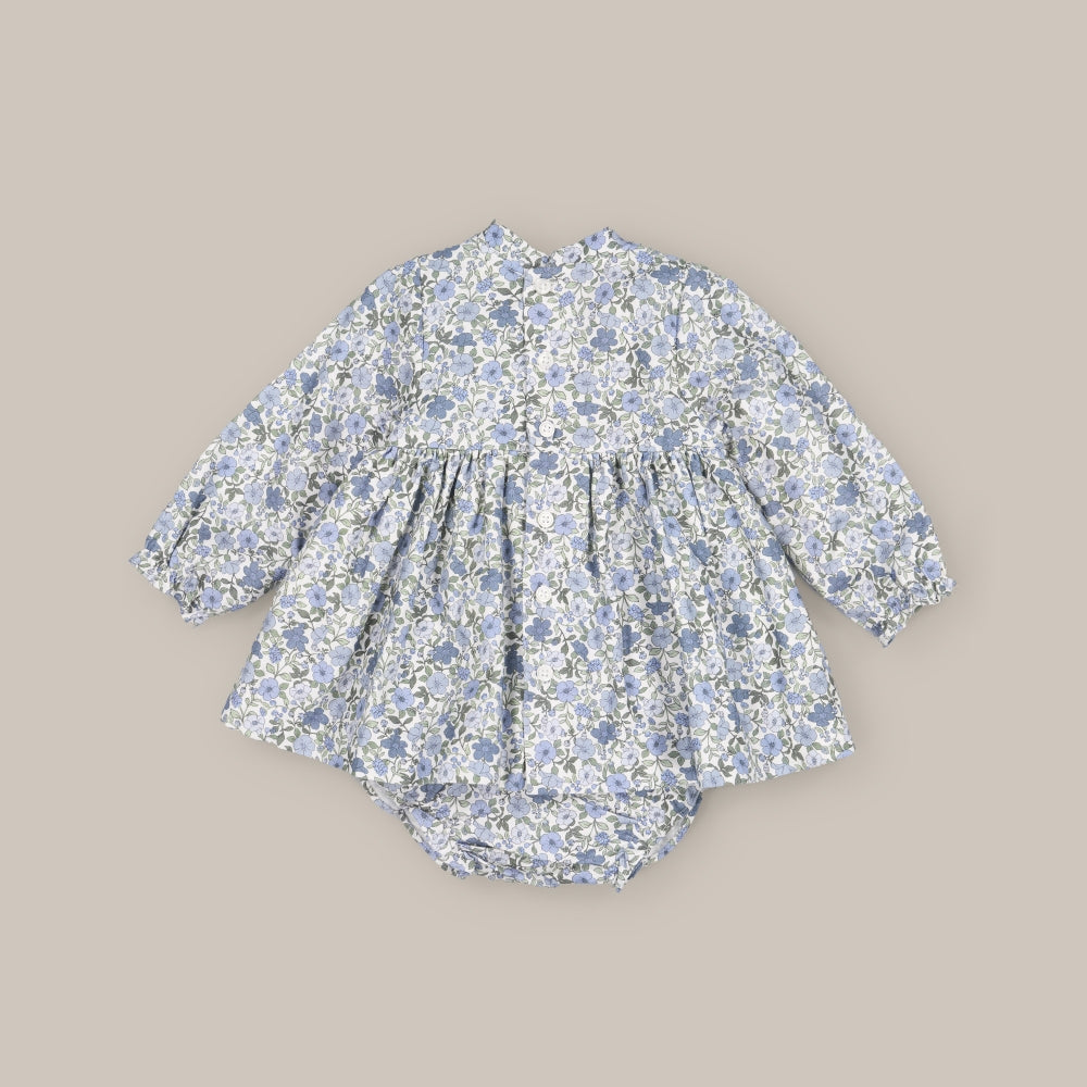 Baby dress set Smock Malaga Blue