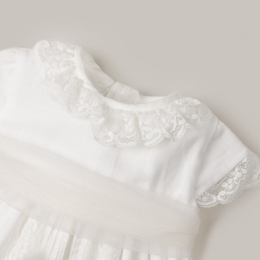 Long Baby Dress Of christening with Bonnet soul