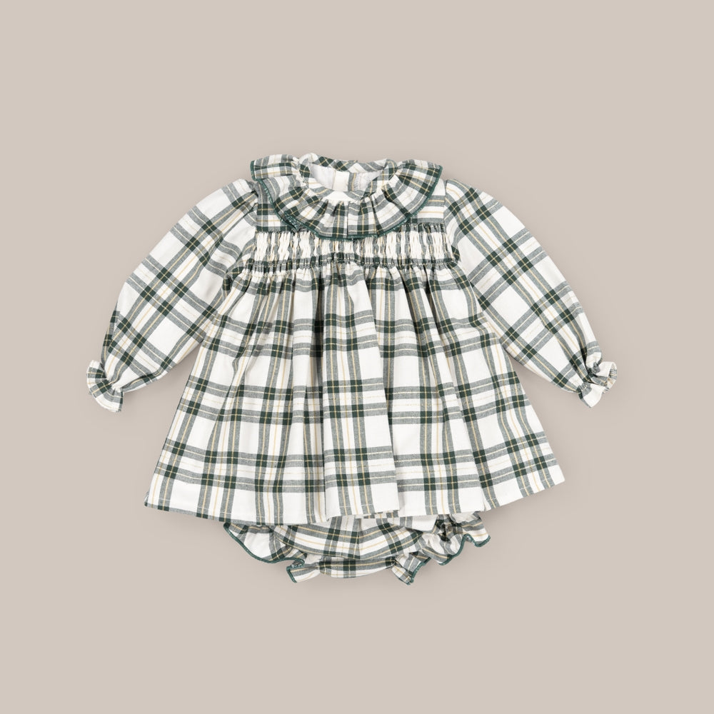 Vestido de bebê com tapa-fralda Menina Smock Lurex