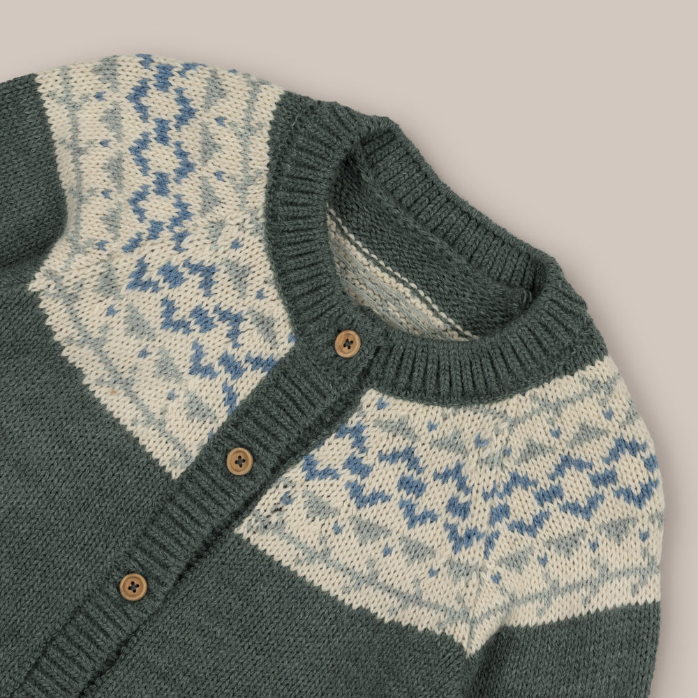 cardigan Greca Oliva