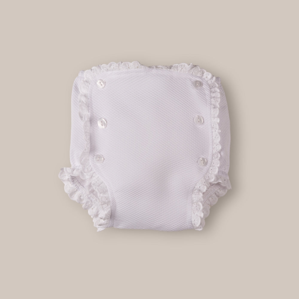 Baby bloomer Piqué Puntilla