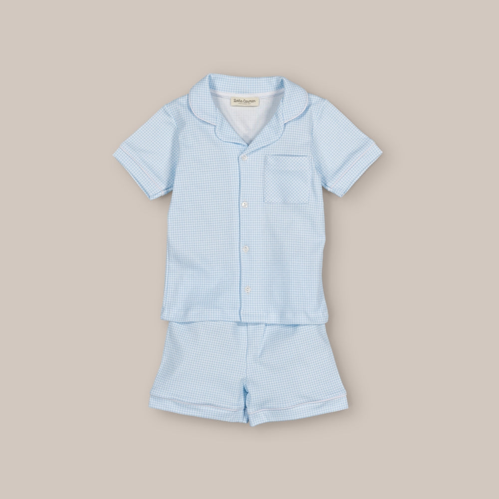 Pigiama corto in cotone Vichy