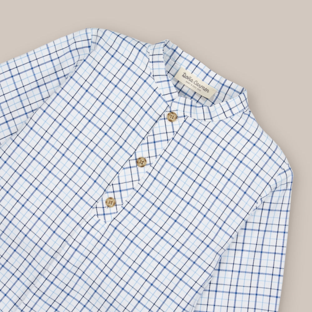 Camisa Mao Xadrez Azul