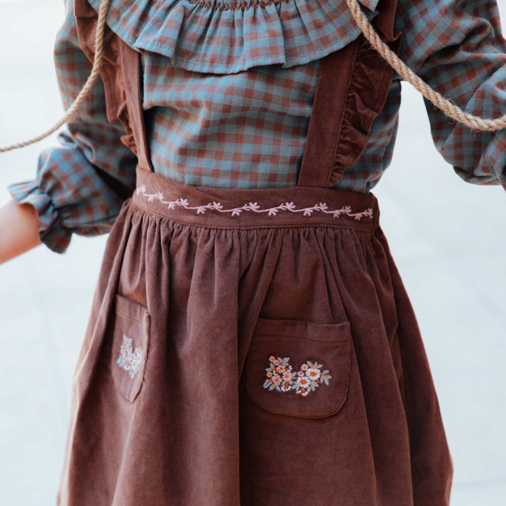 Falda Tirantes Pana Mocha