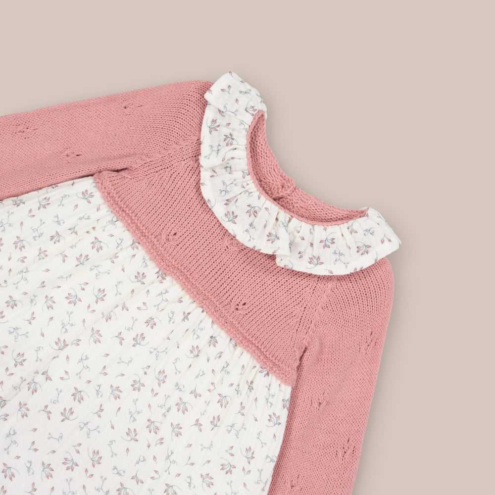 Vestido de bebê com tapa-fralda Jara