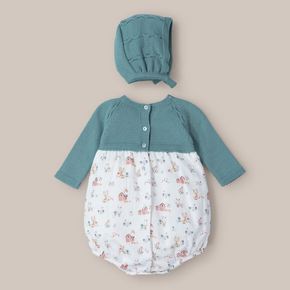 romper romper Baby With Bonnet farm