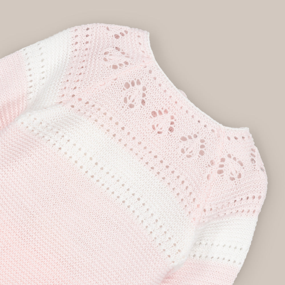 Conjunto Punto Bebé Mimo Rosa Branco