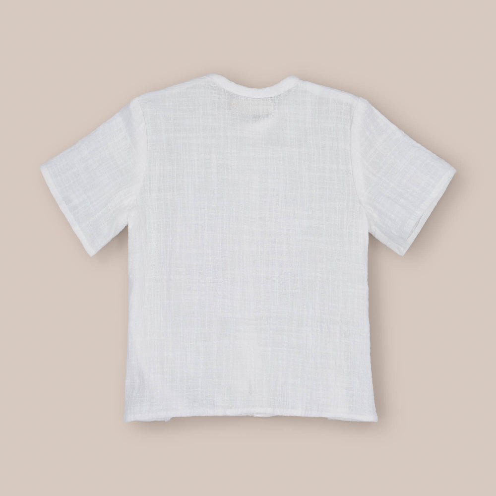 Camicia in tessuto a maniche corte