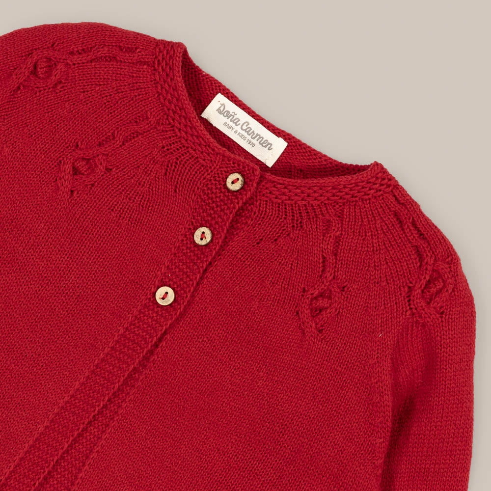 cardigan Gray Knotted Wool