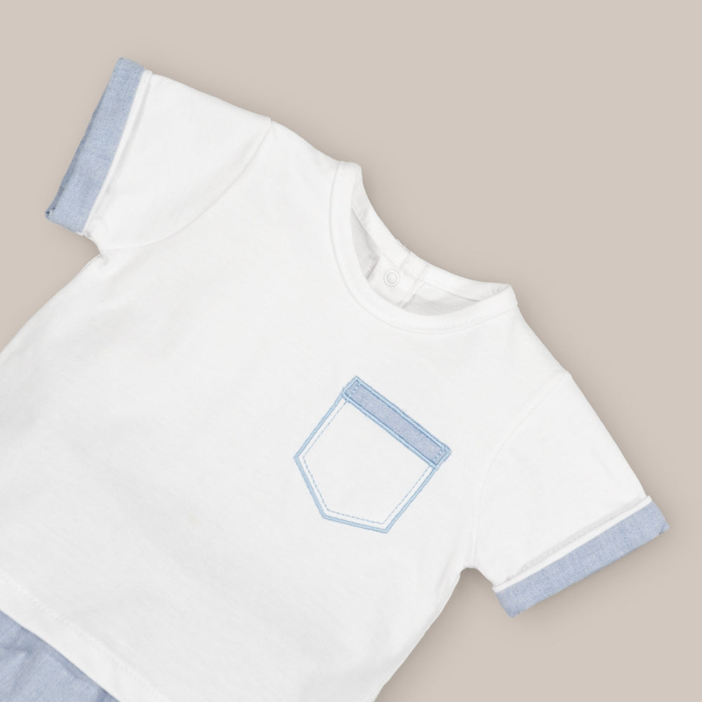 Conjunto bebé Cambraia Azul