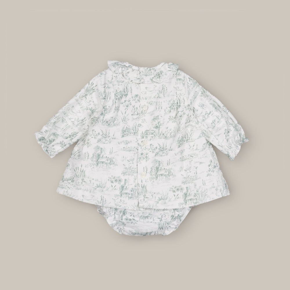 baby dress set Smock Toile