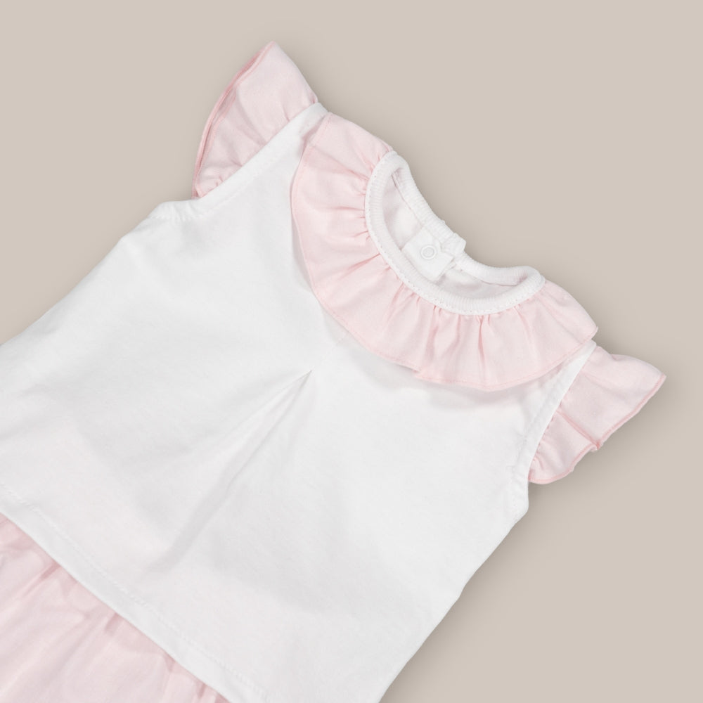Conjunto Bebé Chambray Rosa