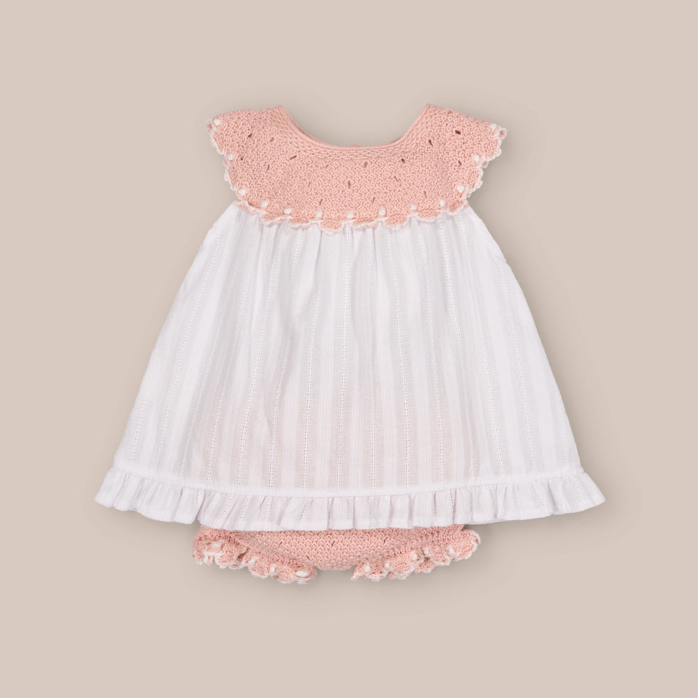 Vestido de bebê com tapa-fralda Nona