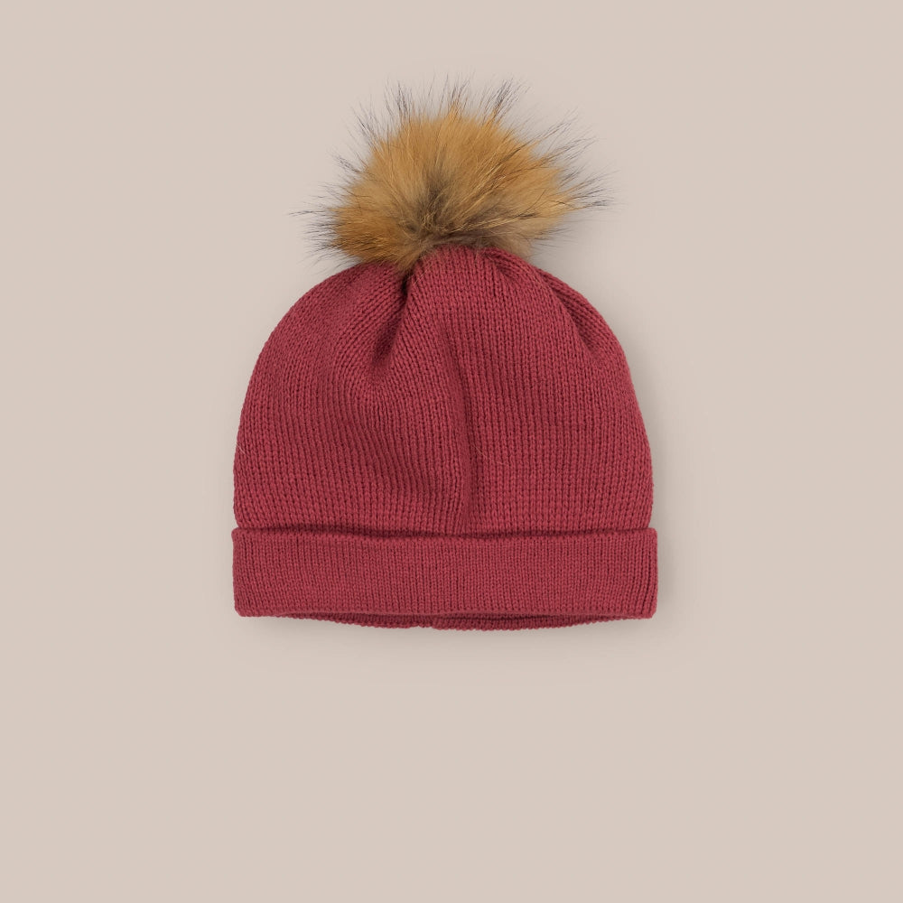 Gorro Lana Pompon Pelo